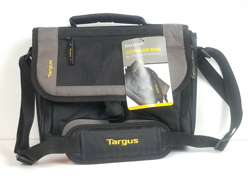 Targus CityGear Mini Shoulder Bag for iPad & Notebooks, Black/Grey Nylon NWT
